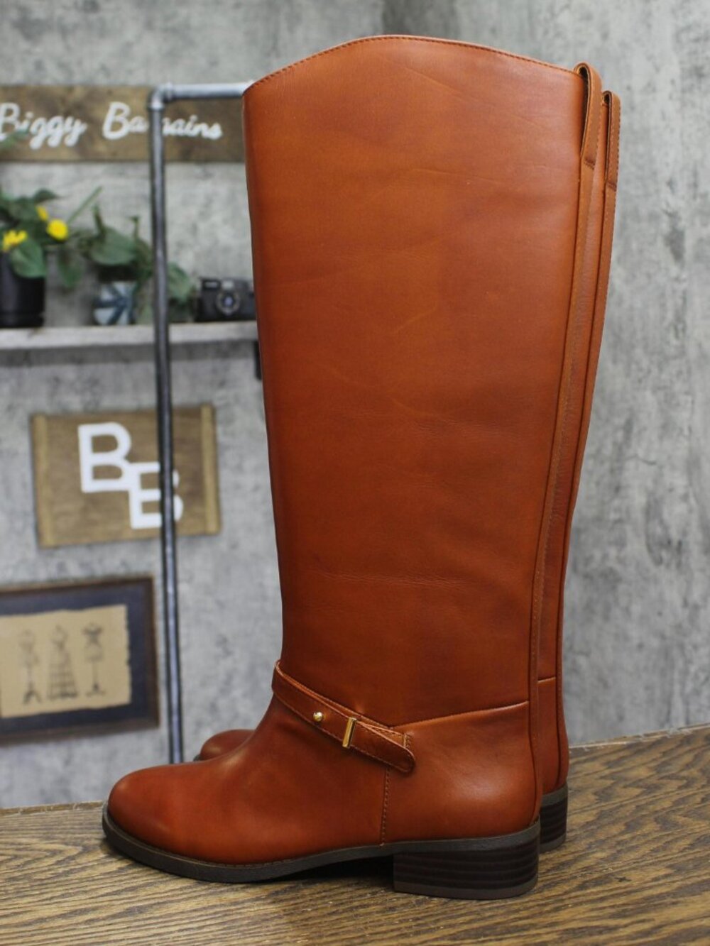 NWT On 34th Womens Firesse Riding Boots 10019685500 Cognac Leather Brown 6.5\M - Picture 4 of 11